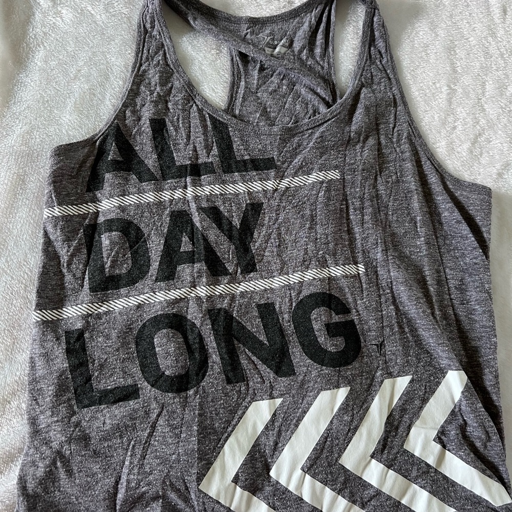 Old Navy Gray and Black Graphic Tank Top